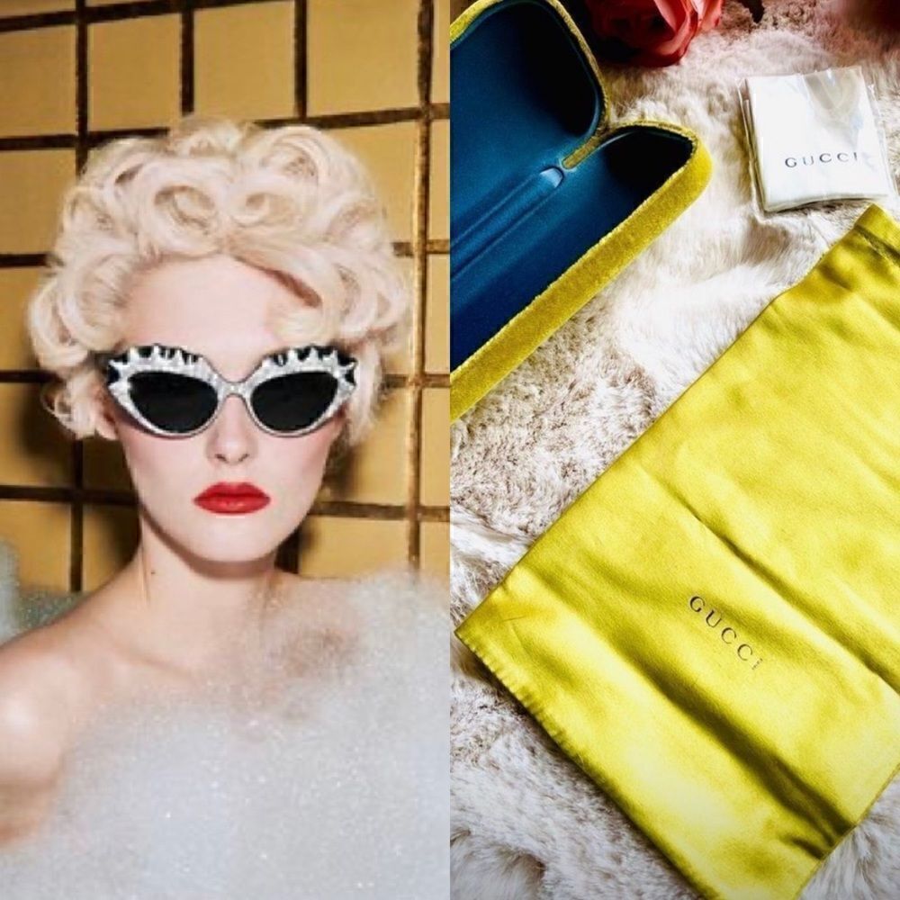 ♥️ Gucci eyeglass case, cleaning cloth and silk pouch
